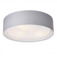 Galaxy Lighting 652102GY-3LED - 16" CEIL W/GREY FABRICSHADE and White Acrylic Diffuser (3X15W LED A19)