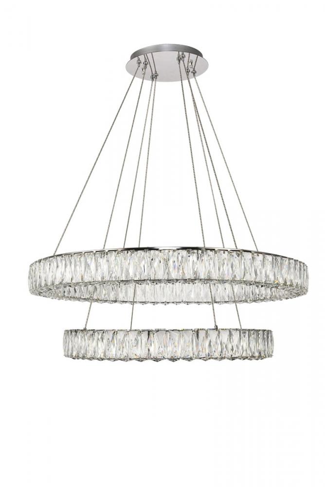 Monroe Integrated LED Chip Light Chrome Chandelier Clear Royal Cut Crystal