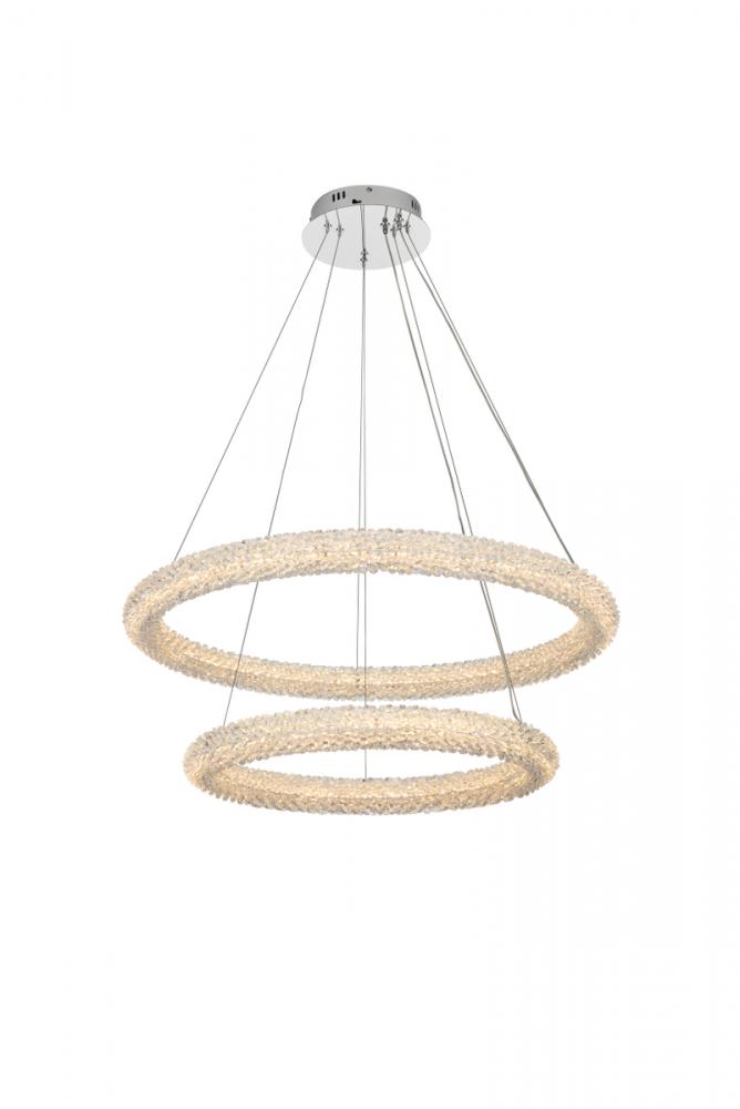 Bowen 32 Inch Adjustable LED Chandelier in Chrome