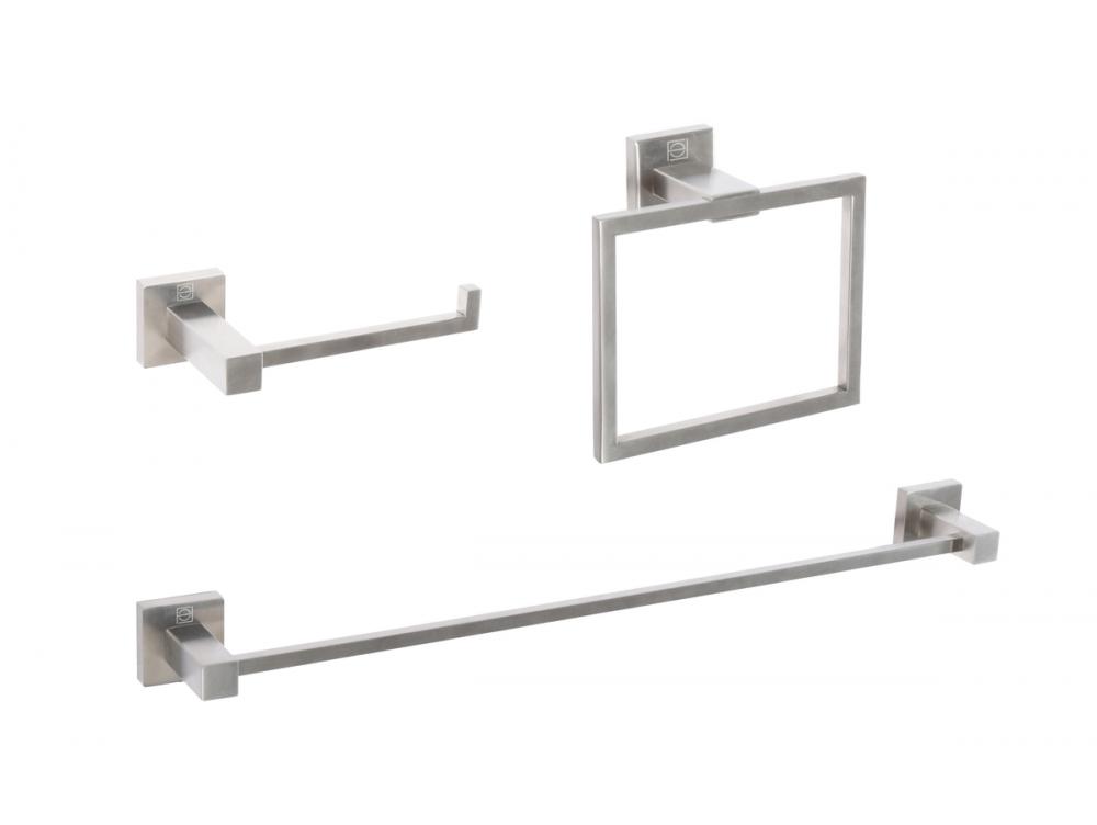 Isla 3-piece Bathroom Hardware Set in Brushed Nickel