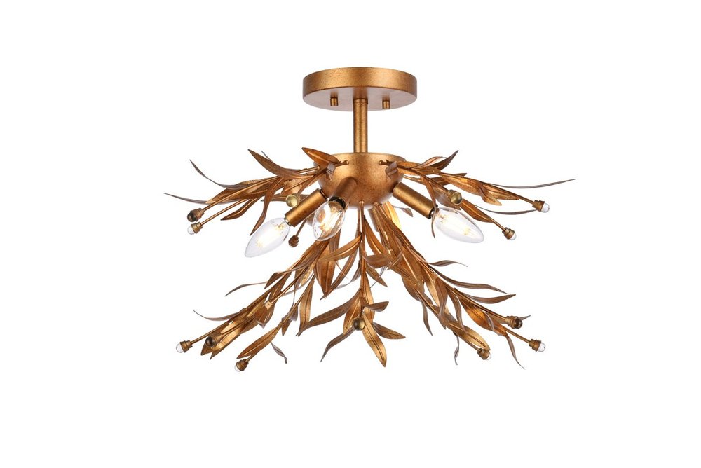 Priscilla 18.5 Inch Flush Mount in Gold Leaf