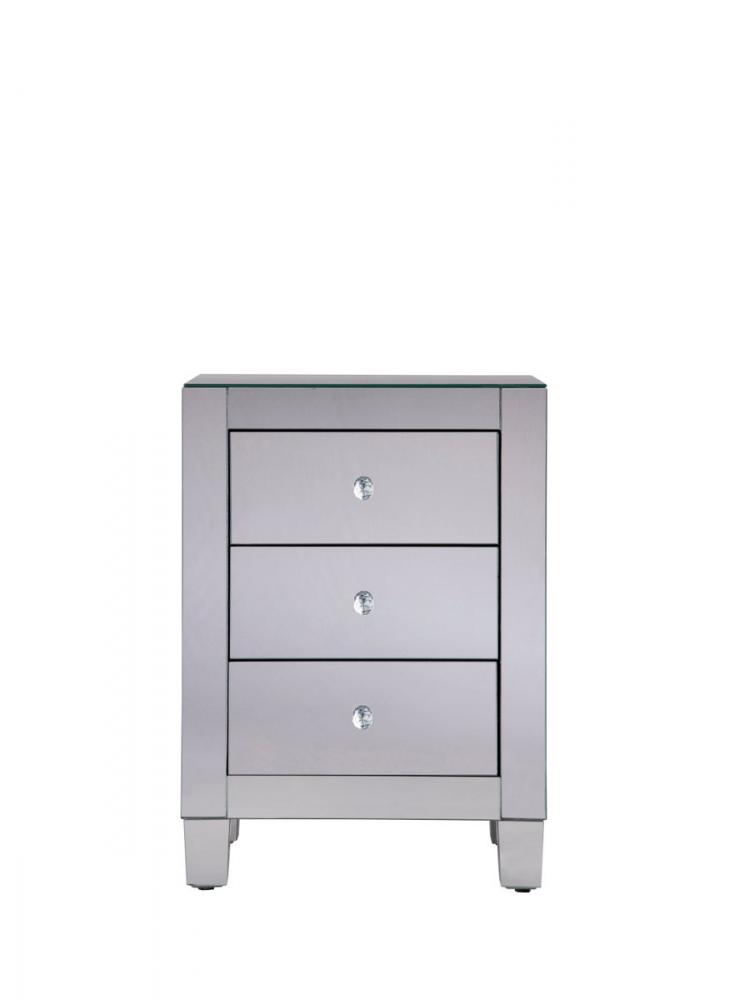 3 Drawers Cabinet 17-3/4 in. x 13 in. x 25 in. in Clear Mirror