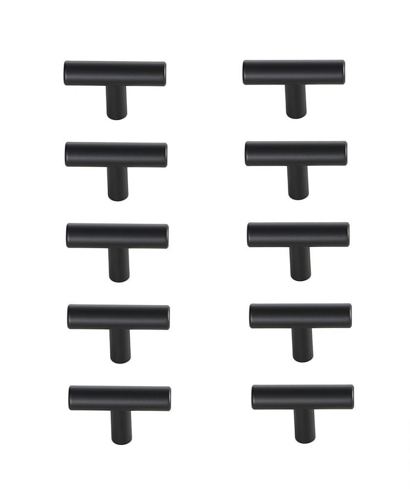 Quinn Matte Black T Bar Pull Multipack (set of 10)