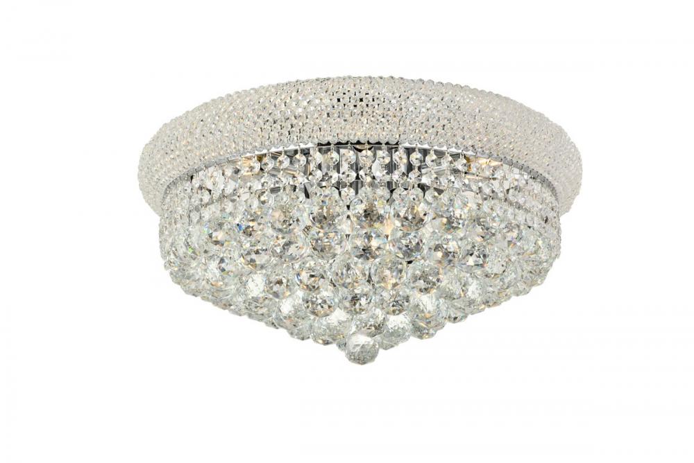 Primo 10 Light Chrome Flush Mount Clear Royal Cut Crystal