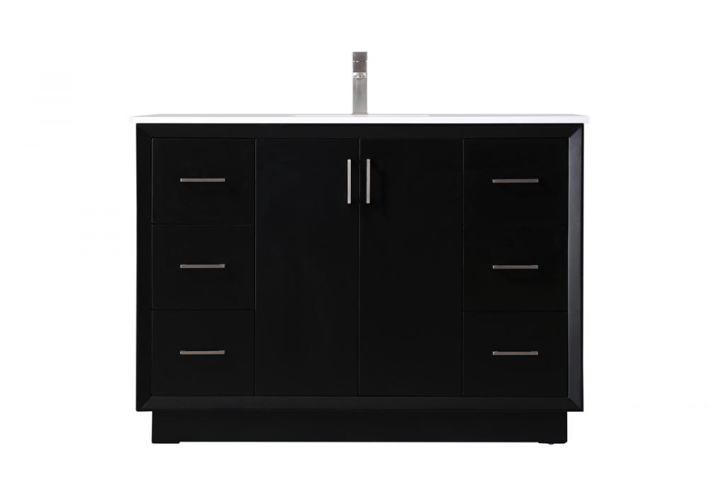 48 Inch Single Bathroom Vanity in Black