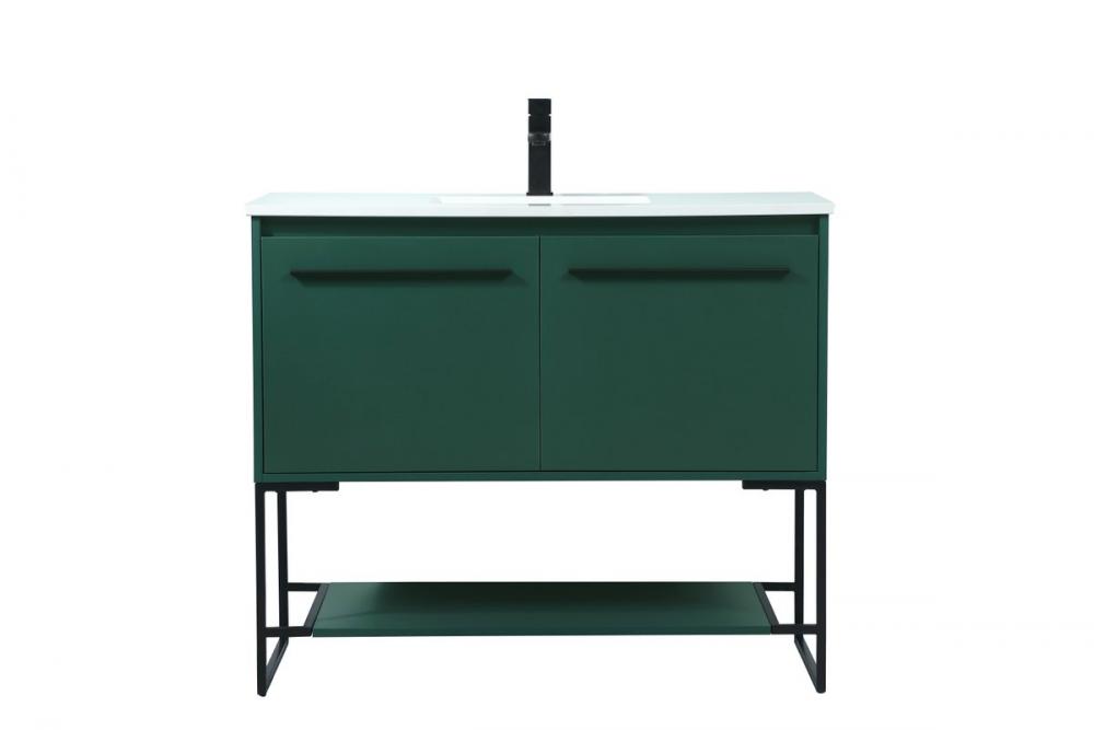 40 Inch Single Bathroom Vanity in Green