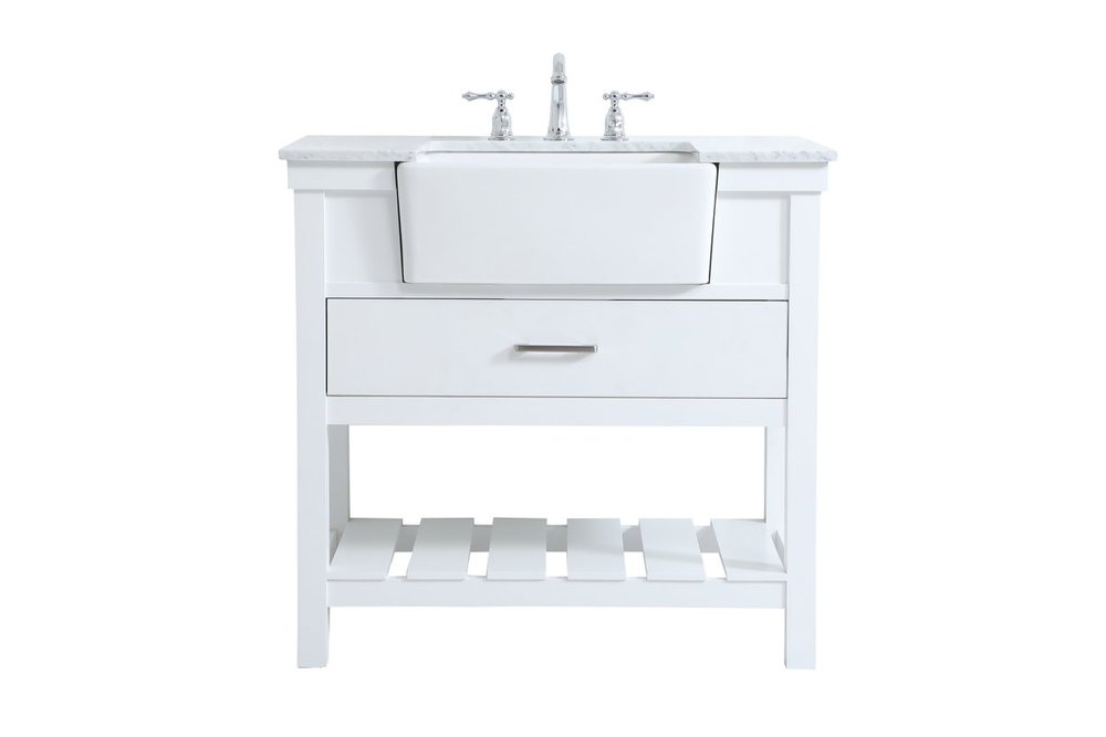 36 Inch Single Bathroom Vanity in White