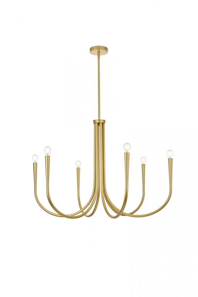 Layne 36 Inch Chandelier in Brass