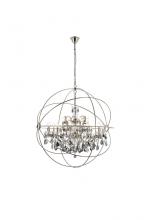 Elegant 1130G43PN-SS/RC - Geneva 18 Light Polished Nickel Chandelier Silver Shade (Grey) Royal Cut Crystal