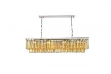 Elegant 1202D60PN-GT/RC - Sydney 12 Light Polished Nickel Chandelier Golden Teak (Smoky) Royal Cut Crystal