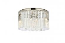 Elegant 1208F26PN/RC - Sydney 8 Light Polished Nickel Flush Mount Clear Royal Cut Crystal