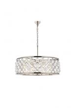 Elegant 1214D32PN/RC - Madison 8 Light Polished Nickel Chandelier Clear Royal Cut Crystal