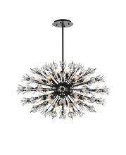 Elegant 2500D36BK - Vera 36 Inch Crystal Starburst Oval Pendant in Black