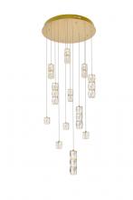 Elegant 3500D24G - Polaris LED Light Gold Pendant Clear Crystal