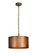 Elegant LD6015D15BR - Miro Collection Pendant D15 H9.25 Lt:1 Manual Brass Finish