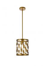 Elegant LD7073D9BR - Levante 1 Light Pendant in Brass