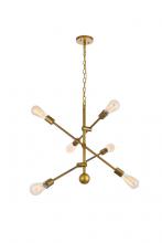 Elegant LD8008D29BR - Axel 6 Lights Brass Pendant