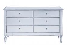 Elegant MF6-1036S - 6 drawers cabinet 60 in. x 20 in. x 34 in. in silver paint