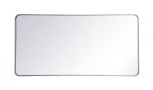 Elegant MR803060S - Soft Corner Metal Rectangular Mirror 30x60 Inch in Silver