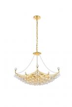 Elegant V9800D28G/RC - Corona 8 Light Gold Chandelier Clear Royal Cut Crystal