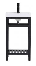 Elegant VF14018BK - 18 Inch Single Bathroom Metal Vanity in Black