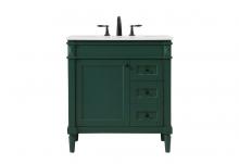 Elegant VF31832GN - 32 Inch Single Bathroom Vanity in Green