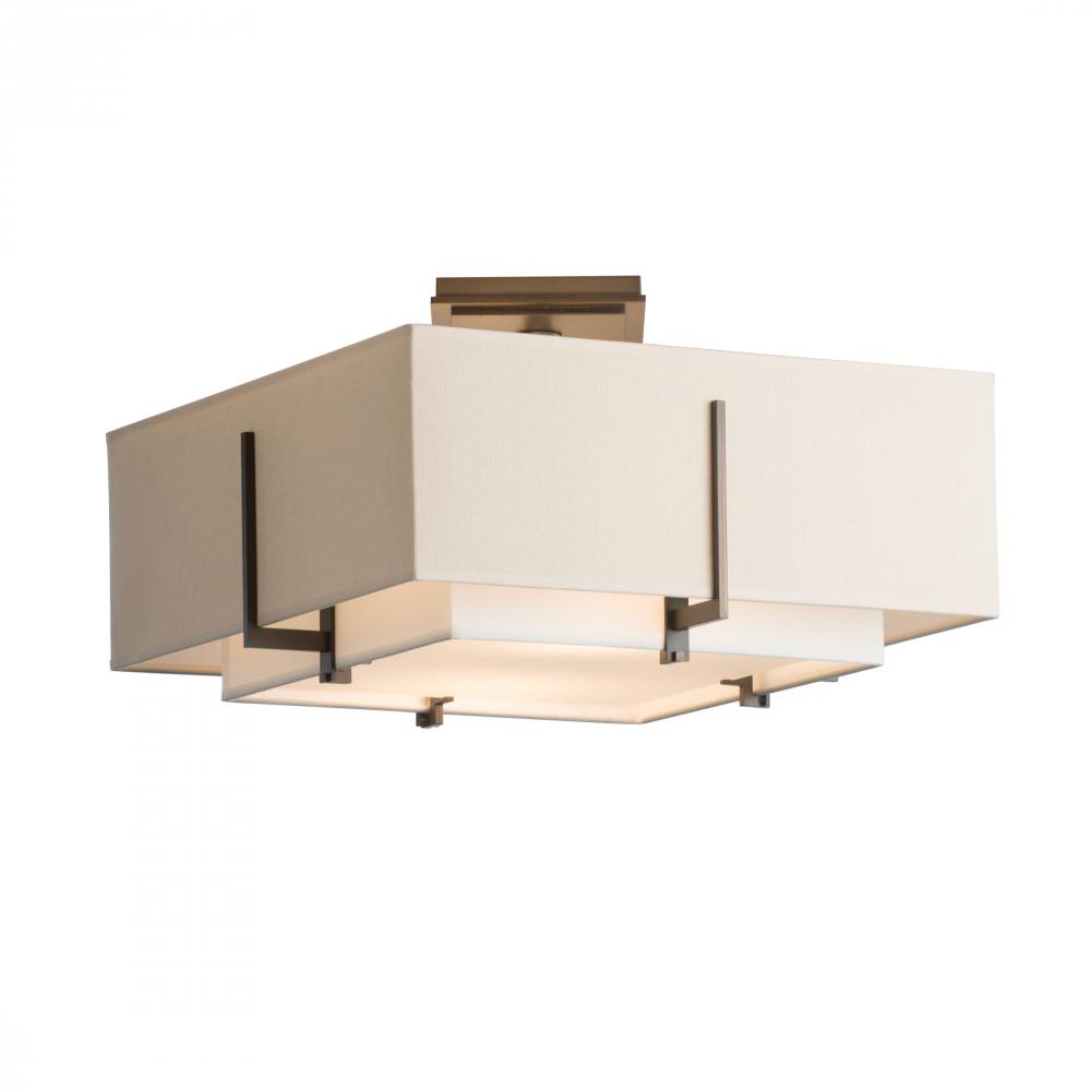 Exos Square Small Double Shade Semi-Flush