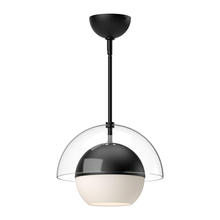 Alora Lighting PD568212MBOP - Lucy 12-in Matte Black/Opal Matte Glass 1 Light Pendant