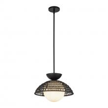 Alora Lighting PD490114MBOP - Perth 14-in Matte Black/Opal Glass 1 Light Pendant