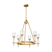 Alora Lighting CH314306VBRC - SALITA 6 LIGHT CHANDELIER VINTAGE BRASS RIBBED CRYSTAL