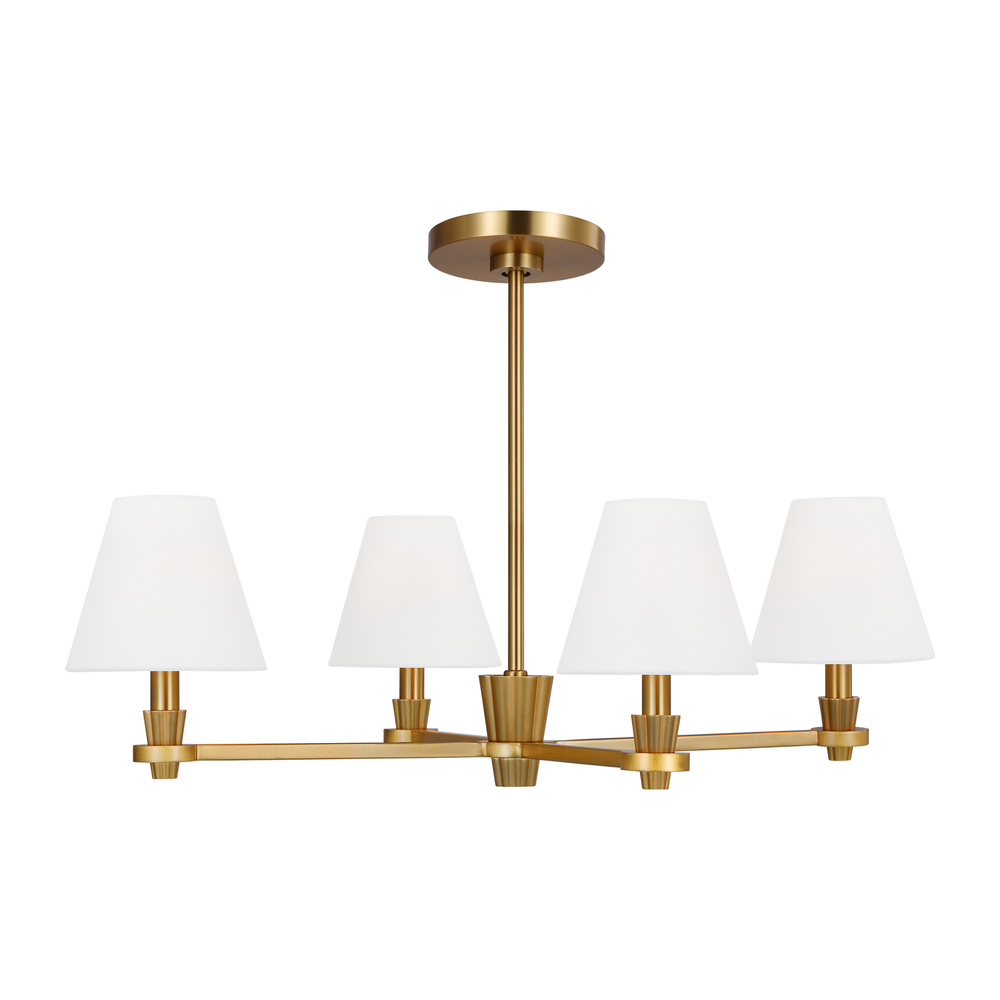 Paisley transitional dimmable indoor medium 4-light chandelier in a  burnished brass finish with whit : AC1114BBS