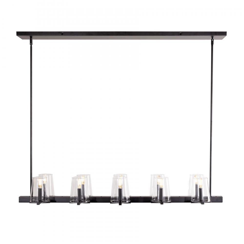 Cleo - 10 Light Linear Pendant in Black