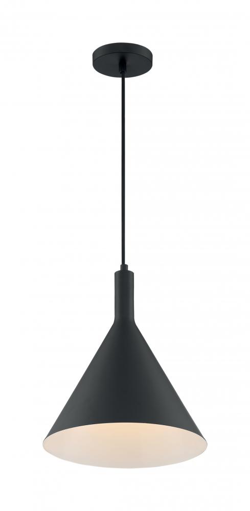 Lightcap - 1 Light Pendant with- Matte Black Finish