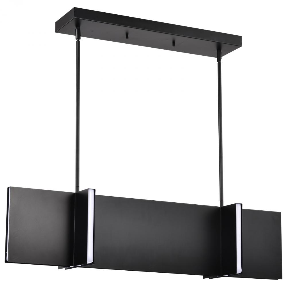 Blaine; 38 Inch LED Island Pendant; Matte Black; Acrylic Lens