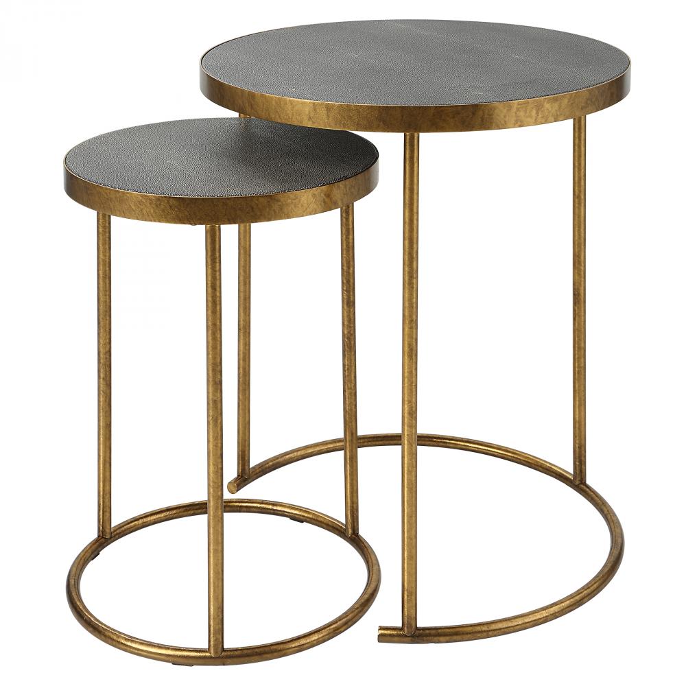 Aragon Brass Nesting Tables, S/2