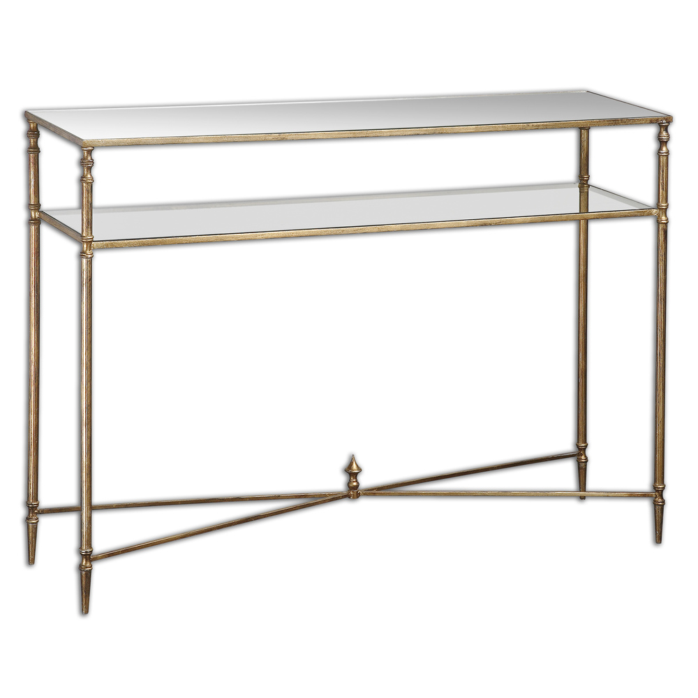 uttermost henzler mirrored glass lamp table