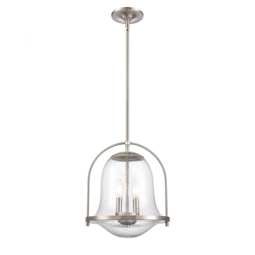 Connection 12'' Wide 2-Light Pendant - Satin Nickel