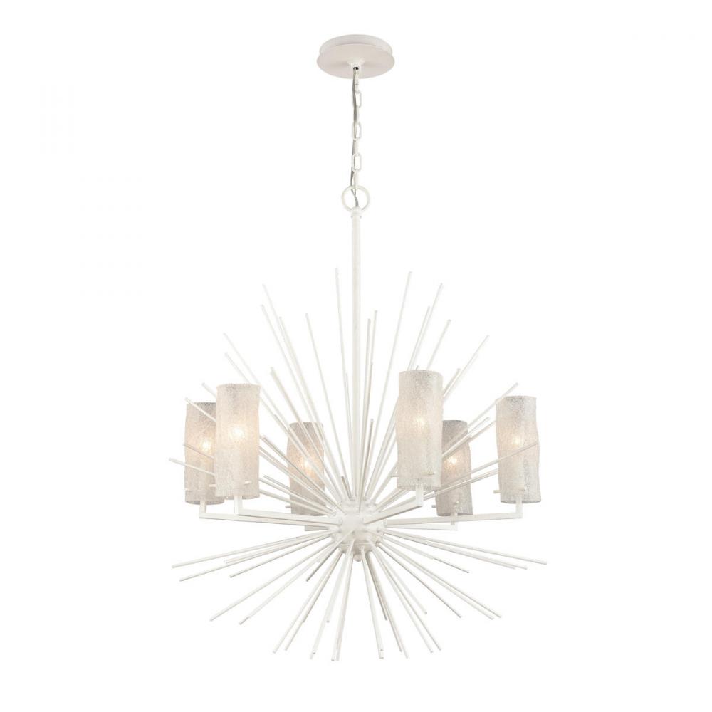 Sea Urchin 27'' Wide 6-Light Chandelier - White Coral