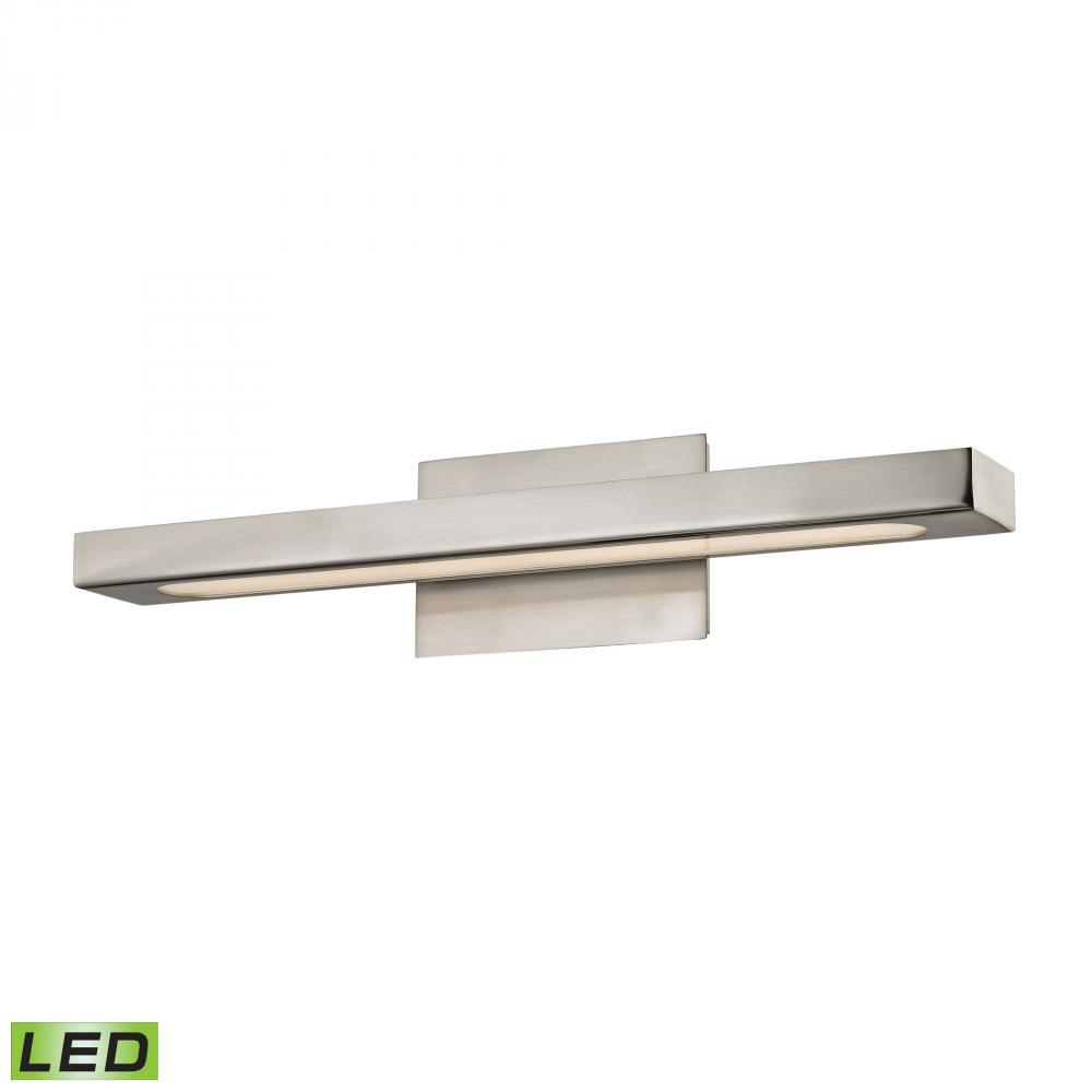 1-Light, LED Wall Sconce Light, Brushed Nickel with Opal Glass